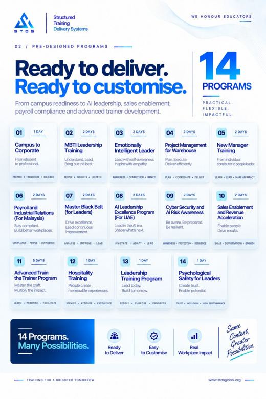 Pre-designed programs brochure page 1