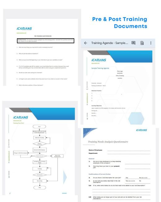 Sample page: Pre & Post Training Documents