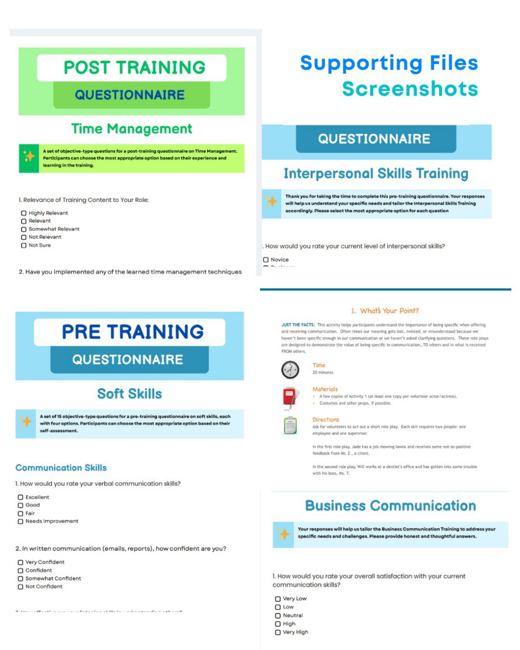Sample page: Assessments
