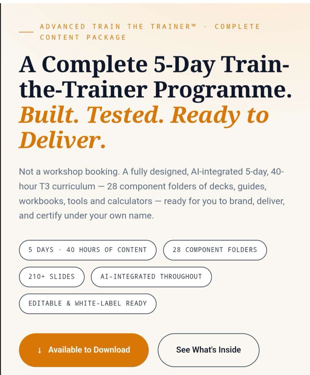 5-Day Train the Trainer (TTT) Program
