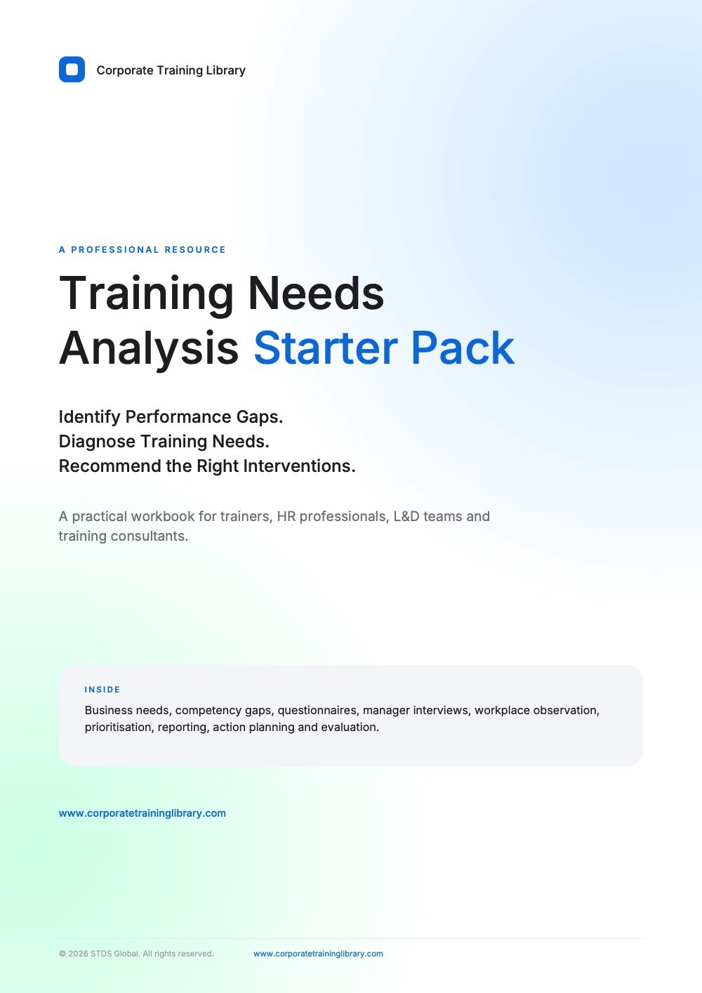 Training Needs Analysis Starter Pack